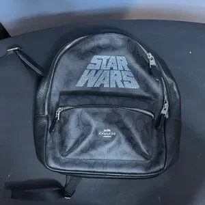 Coach Black and Silver Star Wars Backpack Star Wars X COACH Medium Charlie Backpack Bag in Signature  main image 2
